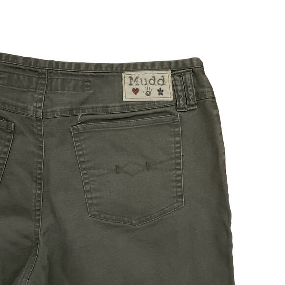 y2k 2000s Vintage M.U.D.D. Khaki Green Cropped Cargo Capri Pants Size Large - Picture 3 of 5